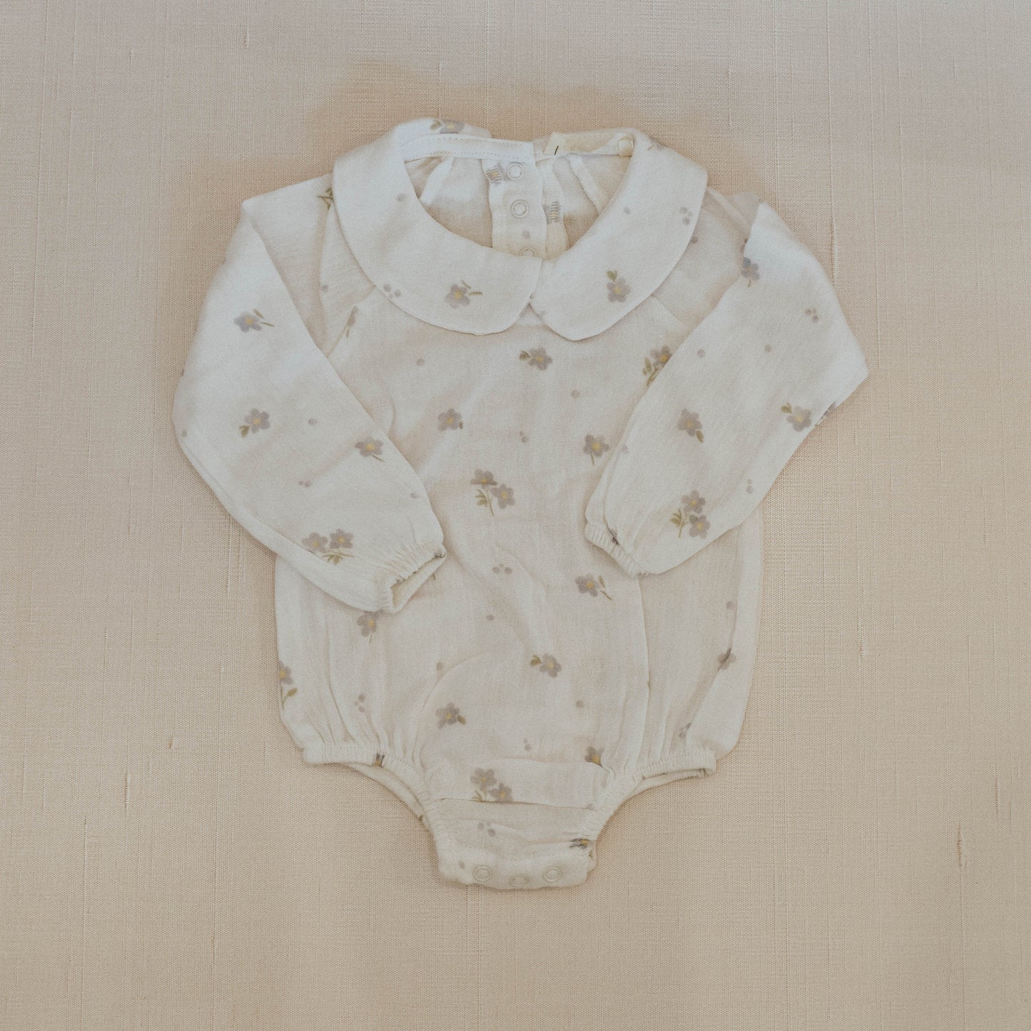 Organic Muslin Body Suit with Collar