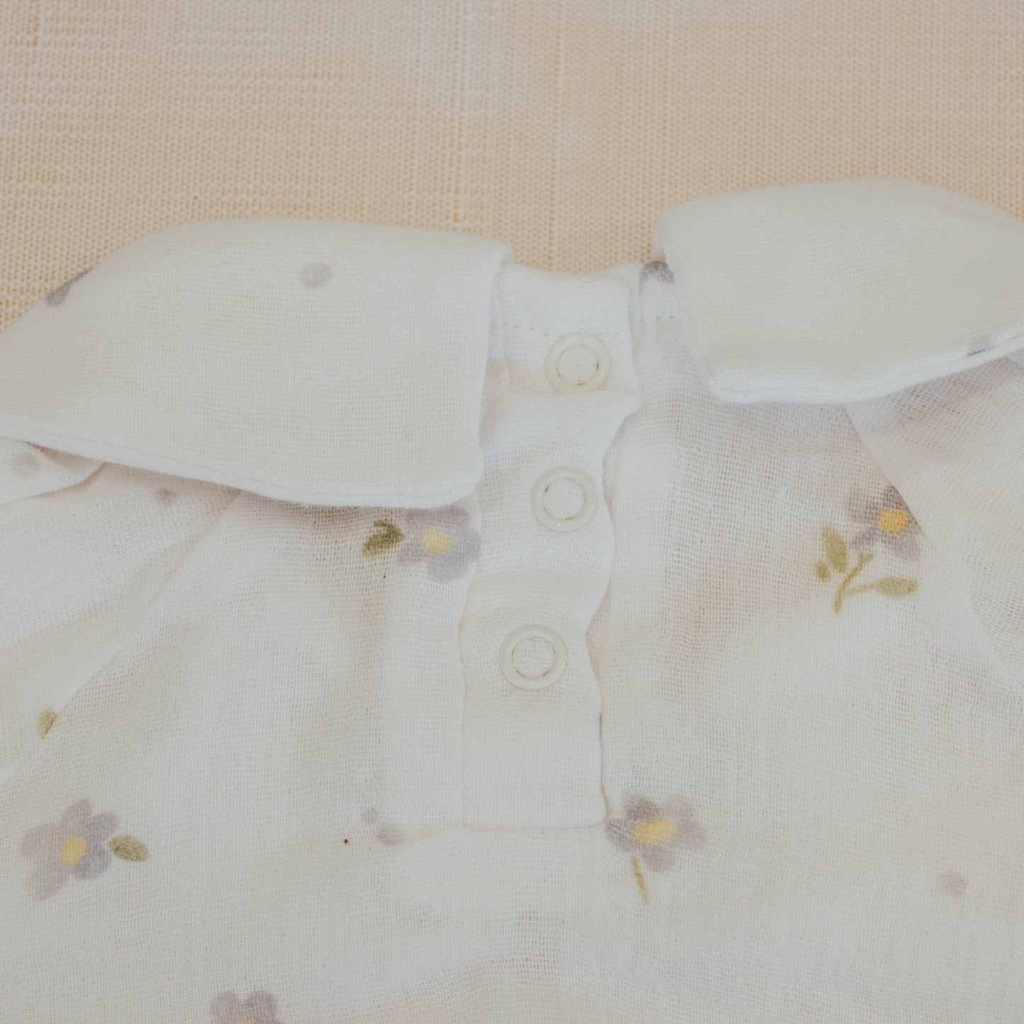 Organic Muslin Body Suit with Collar