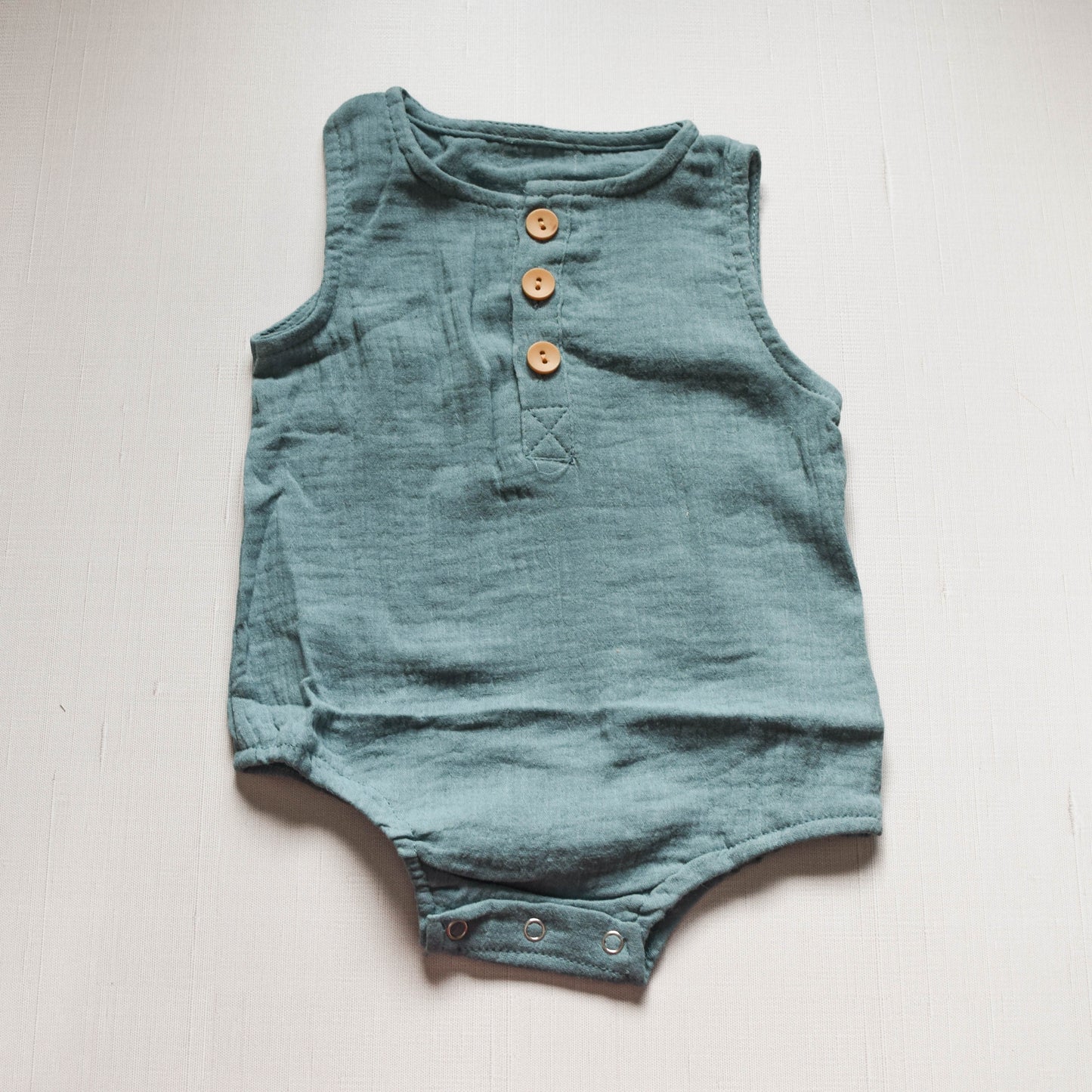 Sleeveless Muslin Bodysuit