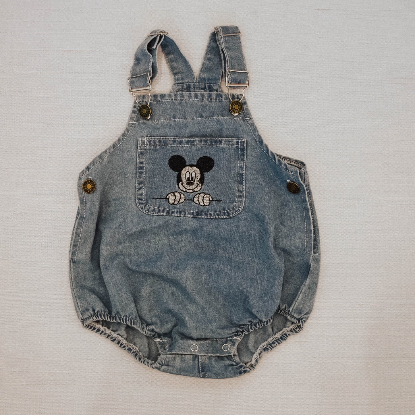 Mickey Mouse Denim Romper Overalls